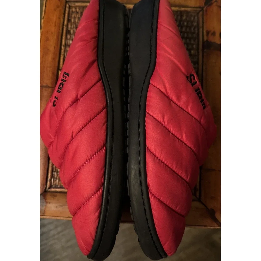 Subu Quilted Puffer Slippers Indoor/ Outdoor Comfort Camping Unisex Red Sz 2